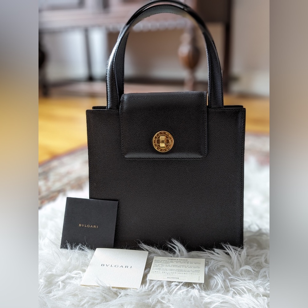 BVLGARI Black/Brown 100% Leather Shoulder Bag - Picture 3 of 16